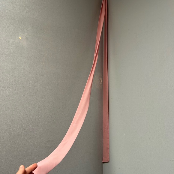 REVOLVE Pink Pleated Strapless Midi Gown w/ matching neck scarf - Picture 6 of 7